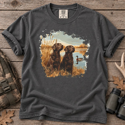 Chocolate Labs Mallard T-Shirt in Pepper