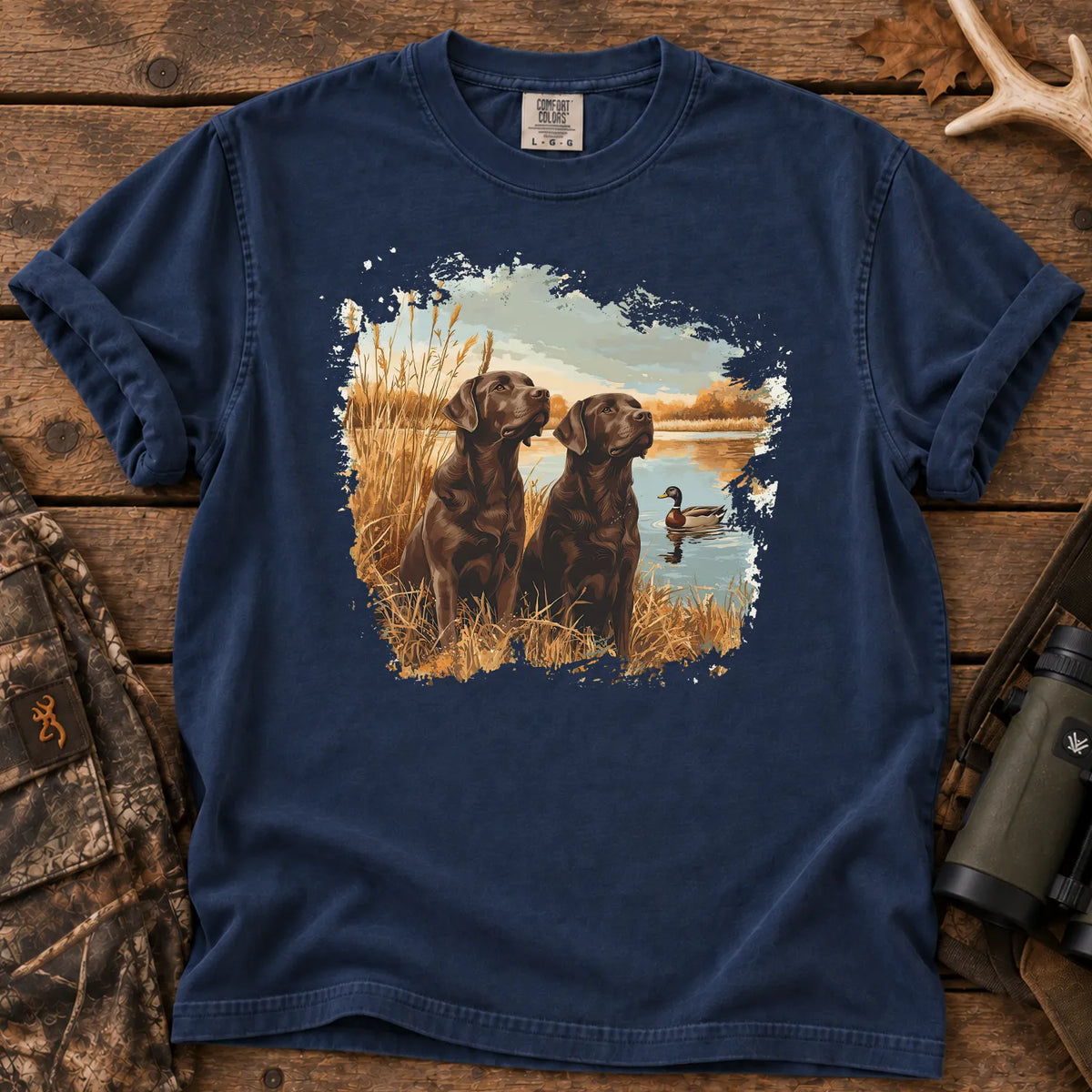 Chocolate Labs Mallard T-Shirt in True Navy
