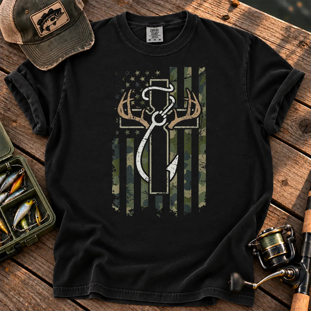 Christian Hunting and Fishing T-Shirt in Black