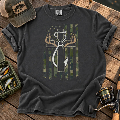 Christian Hunting and Fishing T-Shirt in Pepper