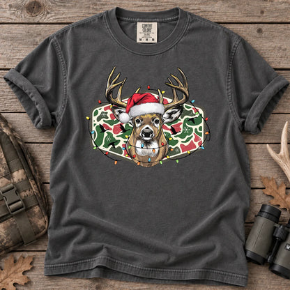 Christmas Deer Camo T-Shirt in Pepper