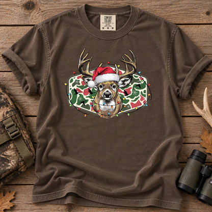 Christmas Deer Camo T-Shirt in Espresso