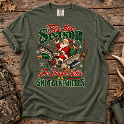 Christmas Duck Hunting T-Shirt in Moss