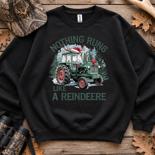 Christmas Tractor Reindeer Sweatshirt in Black