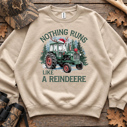 Christmas Tractor Reindeer Sweatshirt in Sand