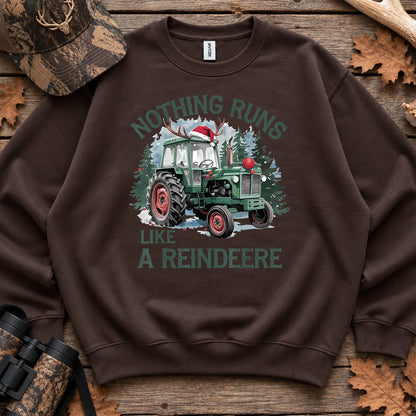 Christmas Tractor Reindeer Sweatshirt in Dark Chocolate