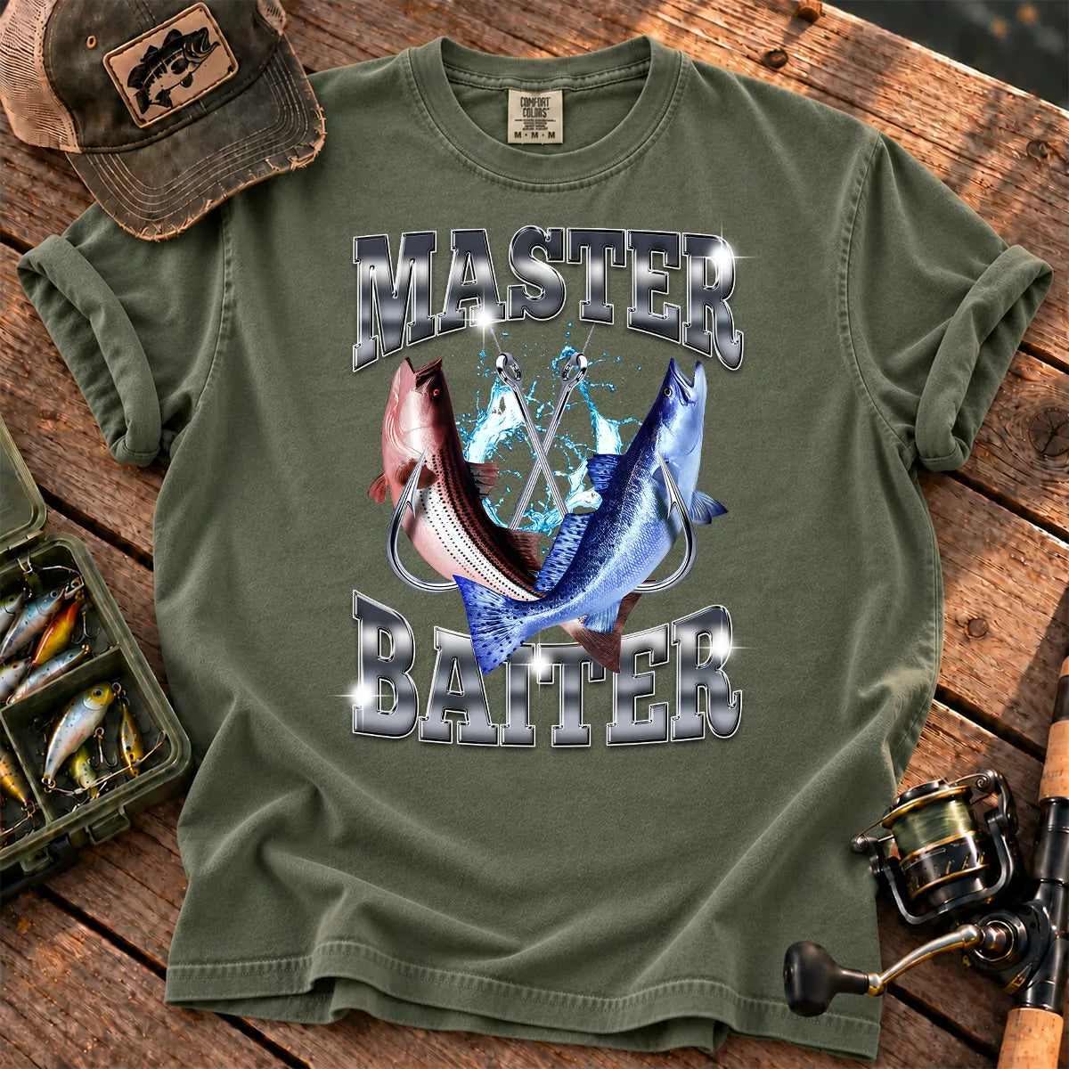Chrome Bait Master T-Shirt in Moss