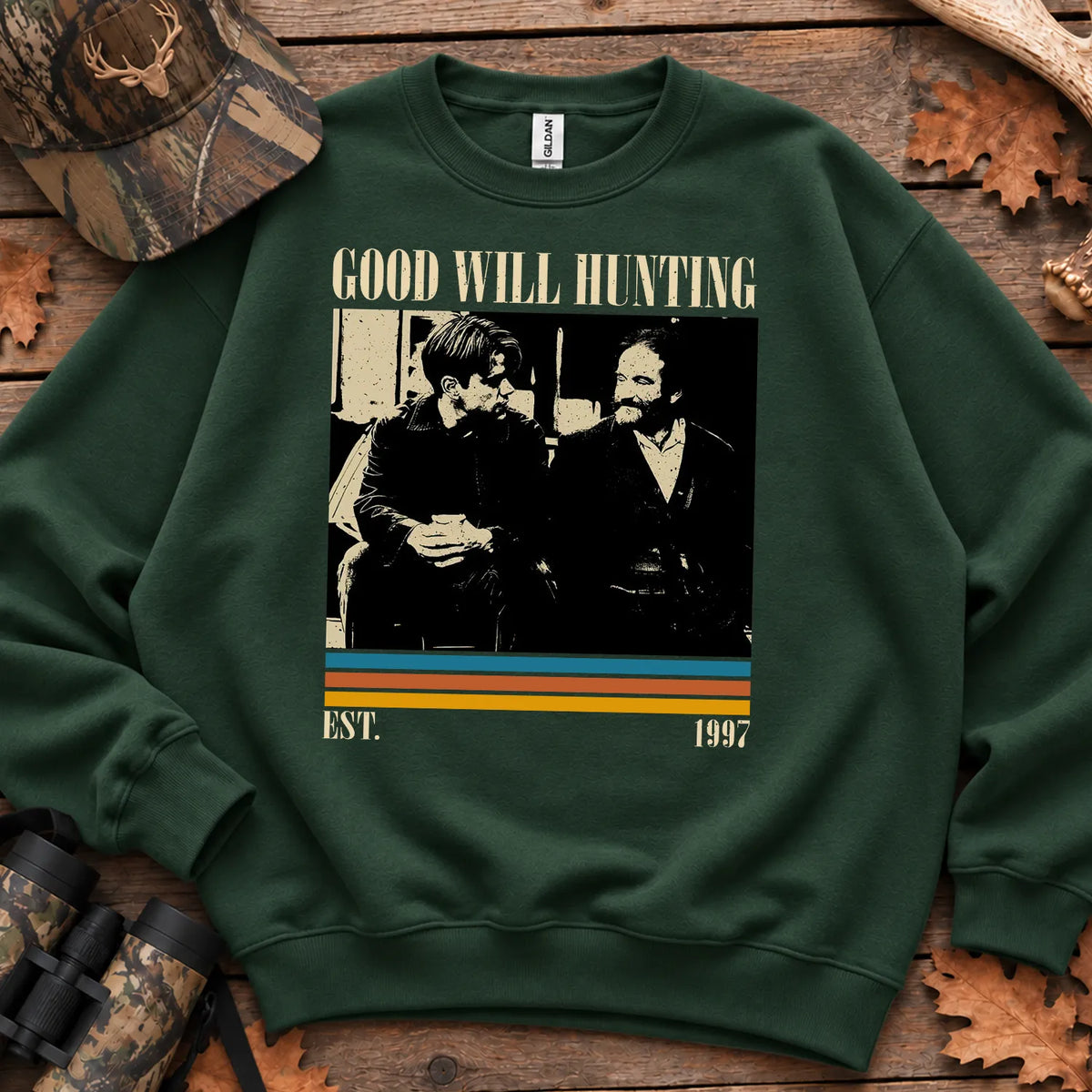 Classic Hunting Movie Parody Sweatshirt in Forest Green
