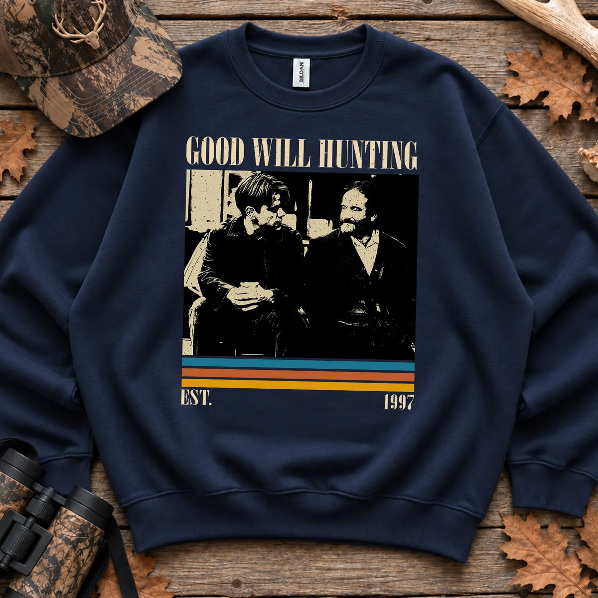 Classic Hunting Movie Parody Sweatshirt in Navy