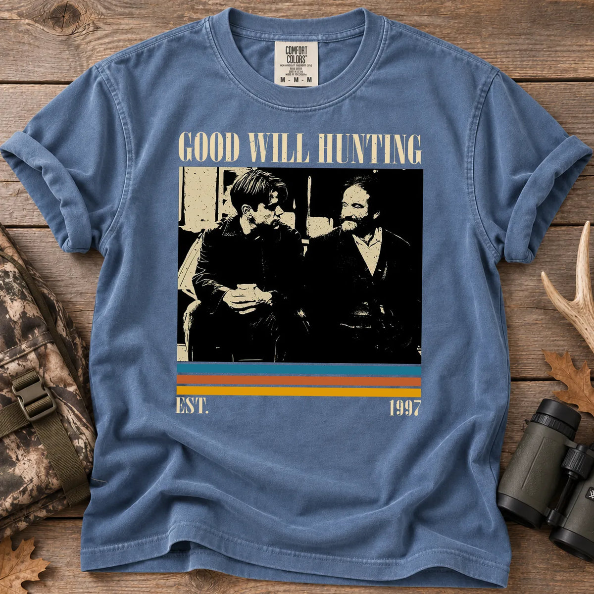 Classic Hunting Movie T-Shirt in Blue Jean
