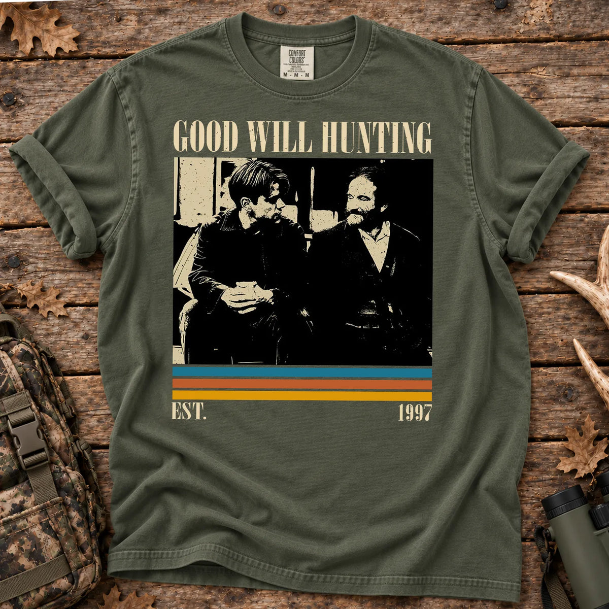 Classic Hunting Movie T-Shirt in Moss