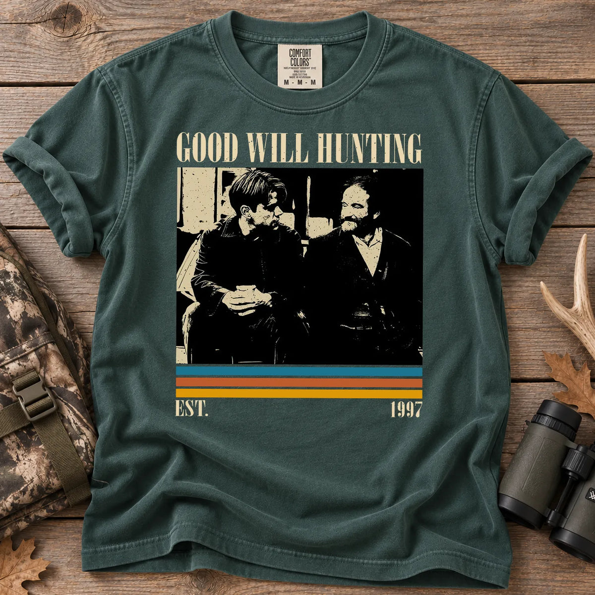 Classic Hunting Movie T-Shirt in Blue Spruce