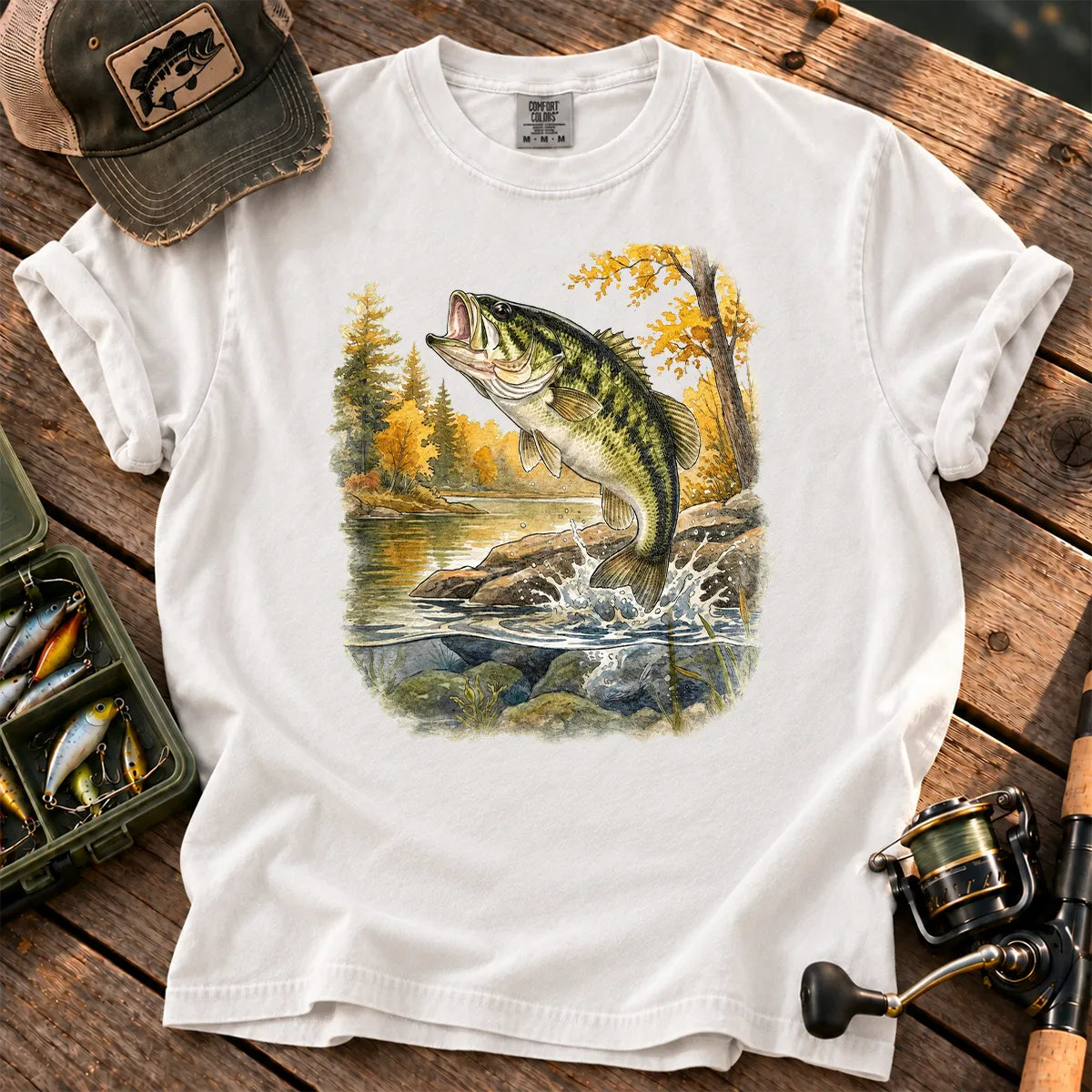 Classic Largemouth Bass T-Shirt in White