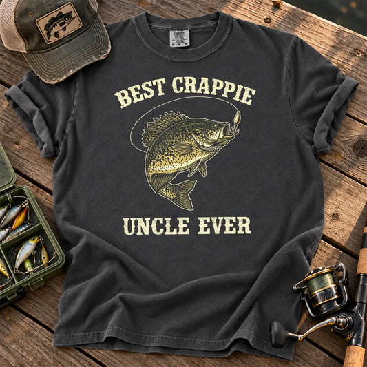 Crappie Uncle Fishing T-Shirt in Pepper