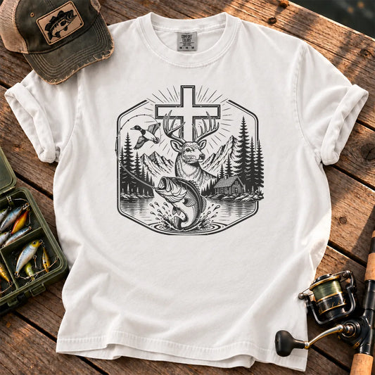 Cross Bass Fishing T-Shirt in White