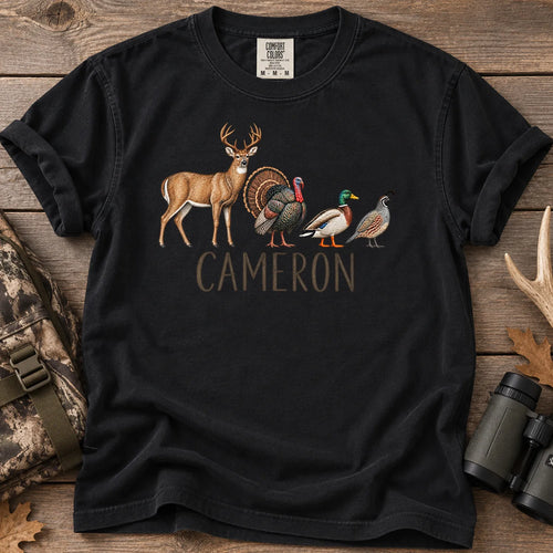 Custom Name Hunting Season T-Shirt in Black
