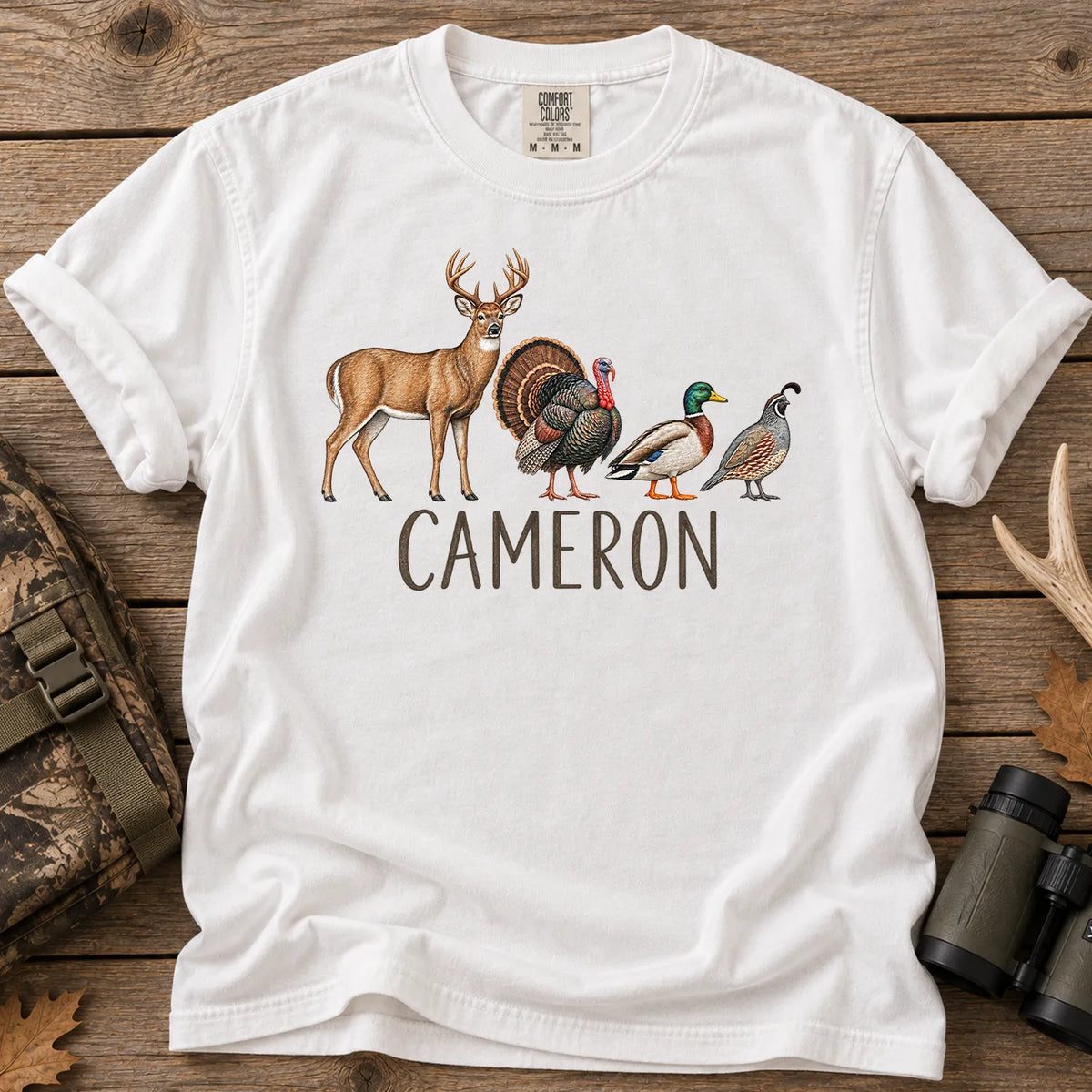 Custom Name Hunting Season T-Shirt in White