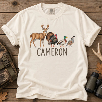 Custom Name Hunting Season T-Shirt in Ivory