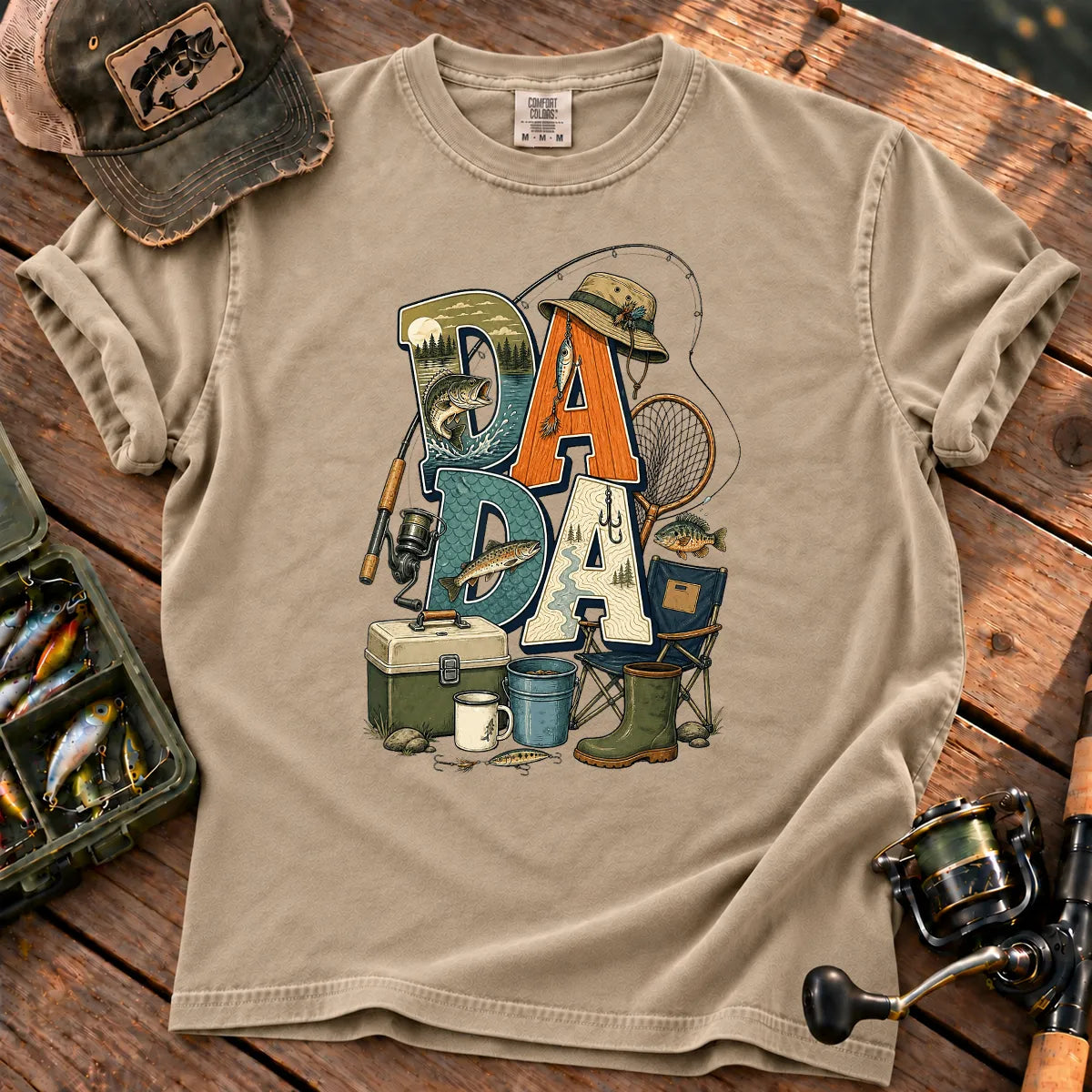 Dada Fishing T-Shirt in Sandstone