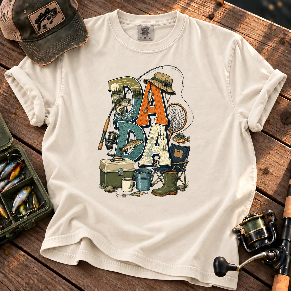 Dada Fishing T-Shirt in Ivory