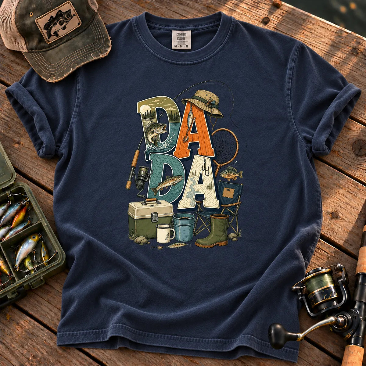 Dada Fishing T-Shirt in True Navy