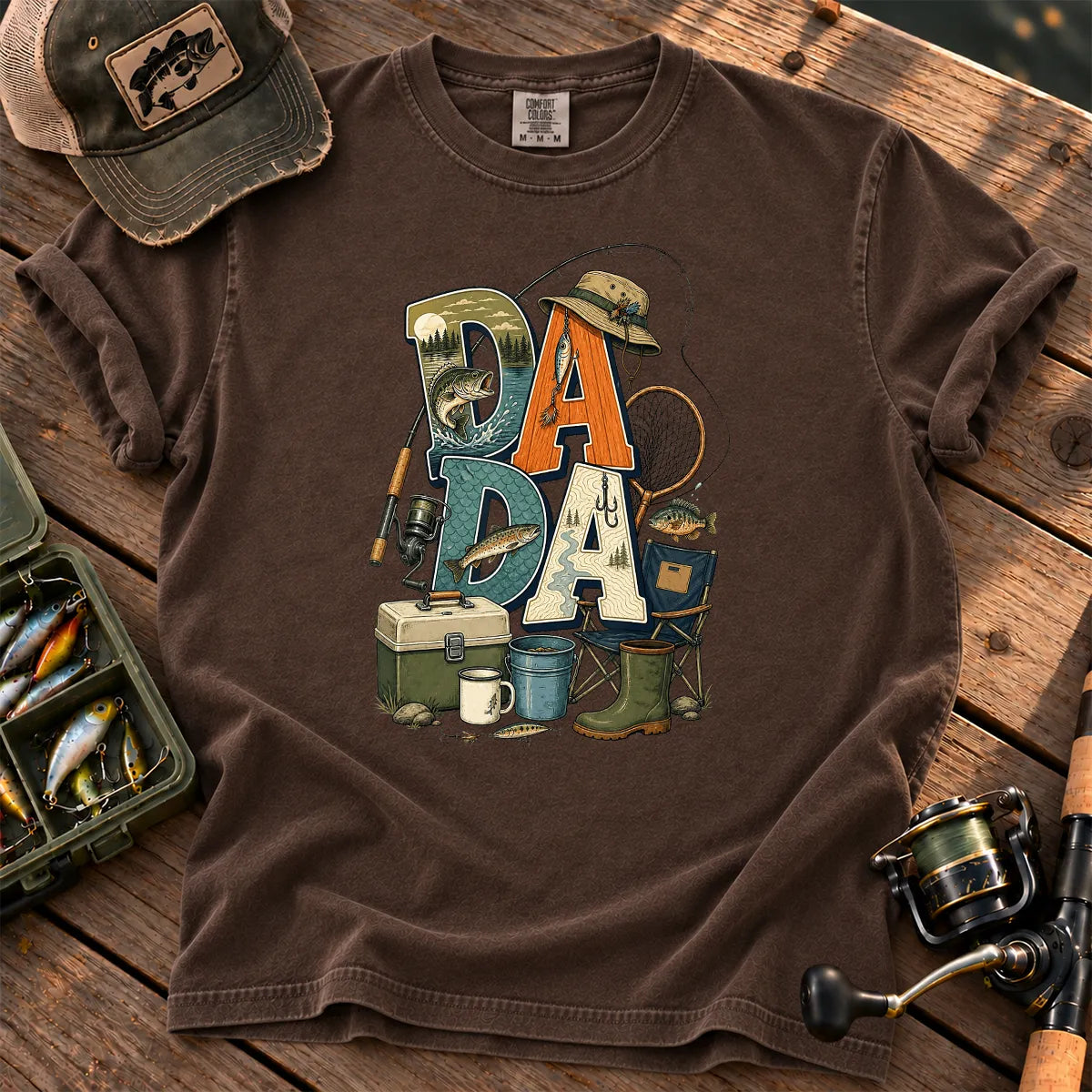 Dada Fishing T-Shirt in Espresso
