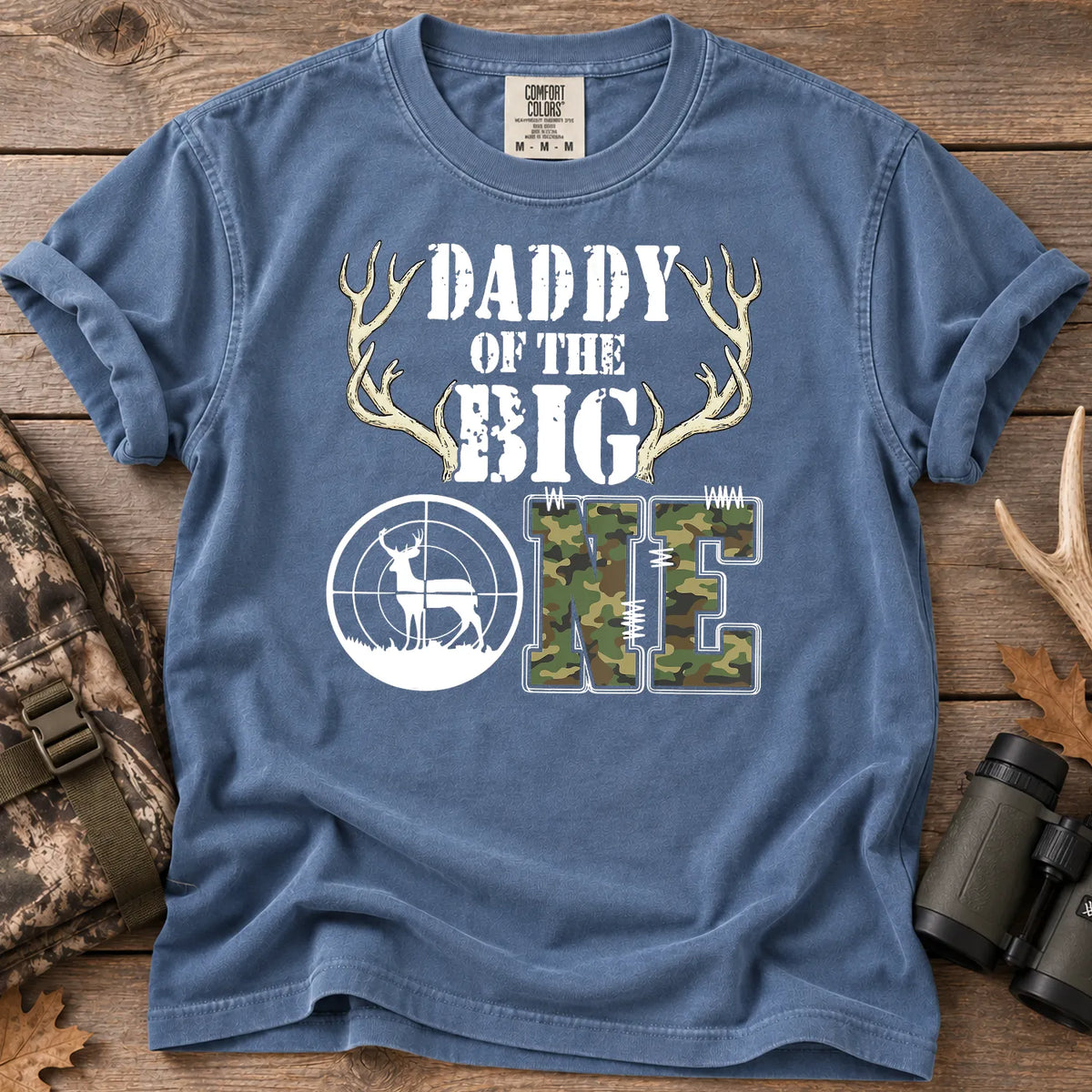 Daddy of the Big One T-Shirt in Blue Jean