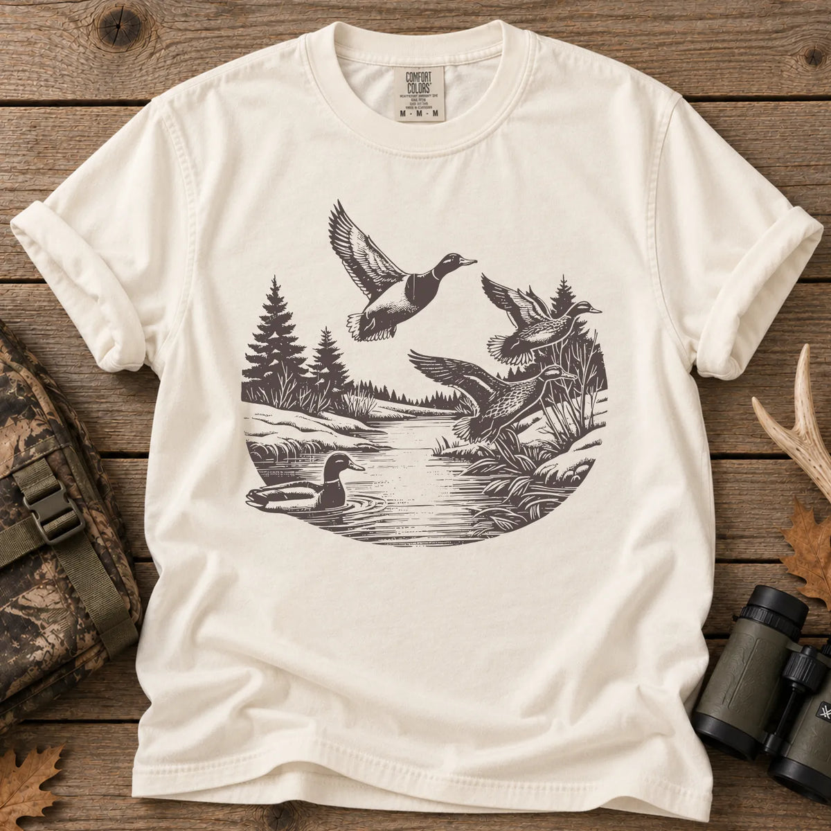 Dark Mallard Flight T-Shirt in Ivory