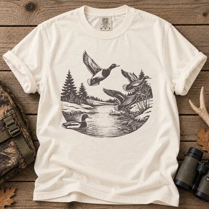 Dark Mallard Flight T-Shirt in Ivory
