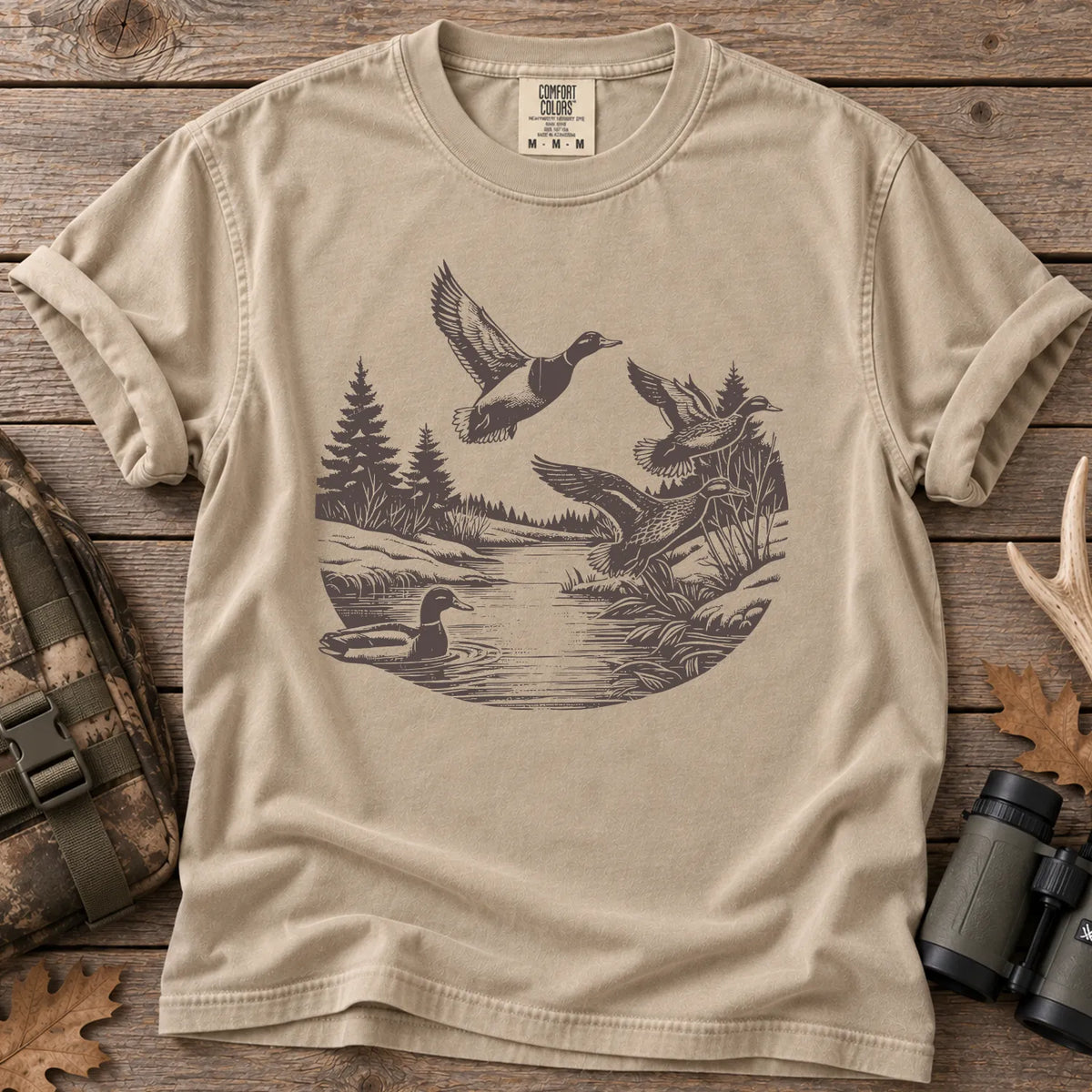 Dark Mallard Flight T-Shirt in Sandstone
