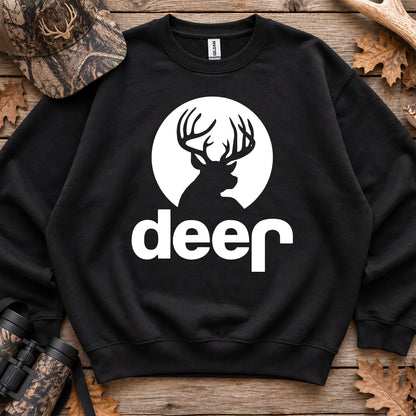 Deer Badge Parody Sweatshirt in Black