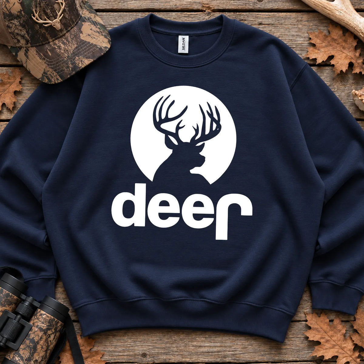 Deer Badge Parody Sweatshirt in Navy