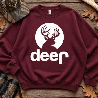 Deer Badge Parody Sweatshirt in Maroon