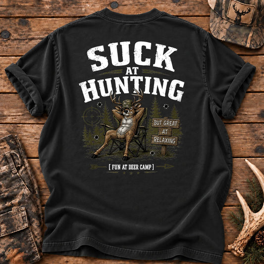 Deer Camp Relaxing T-Shirt in Black