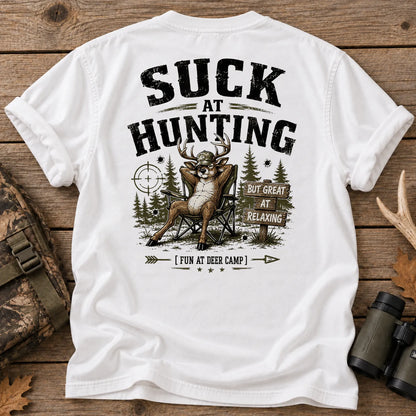 Deer Camp Relaxing T-Shirt in White