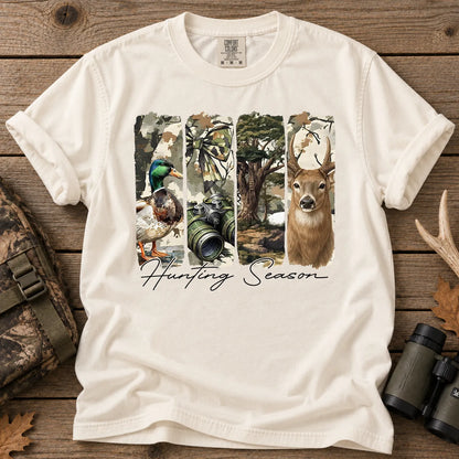 Deer Duck Hunting Season T-Shirt in Ivory