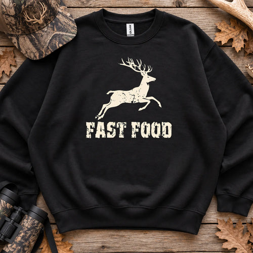 Deer Fast Food Sweatshirt in Black