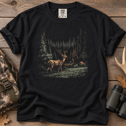Deer Forest T-Shirt in Black