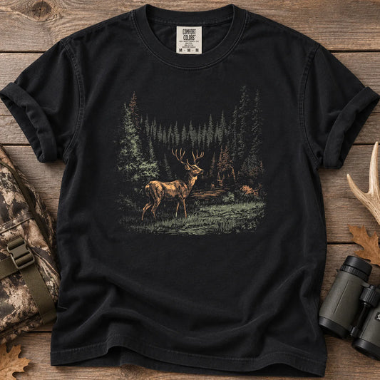 Deer Forest T-Shirt in Black