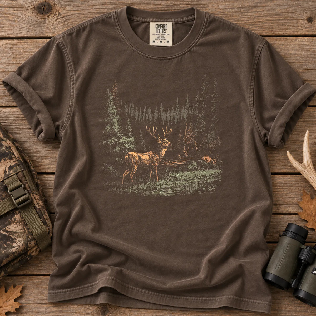 Deer Forest T-Shirt in Espresso