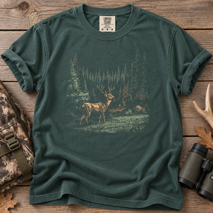 Deer Forest T-Shirt Blue Spruce - Front