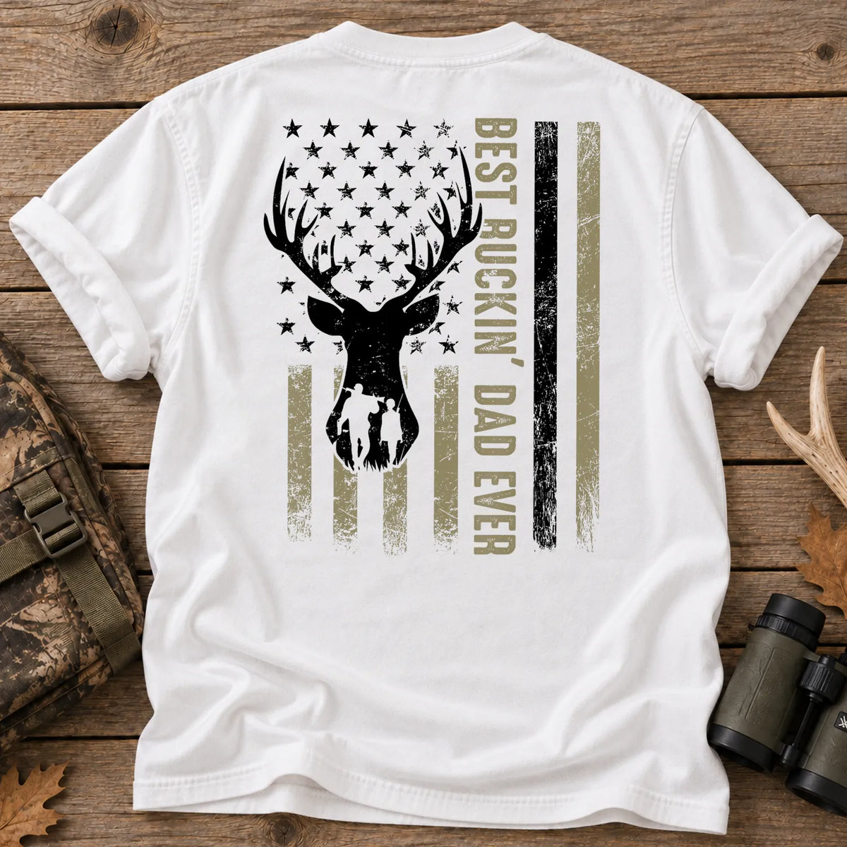 Deer Hunting Dad T-Shirt in White