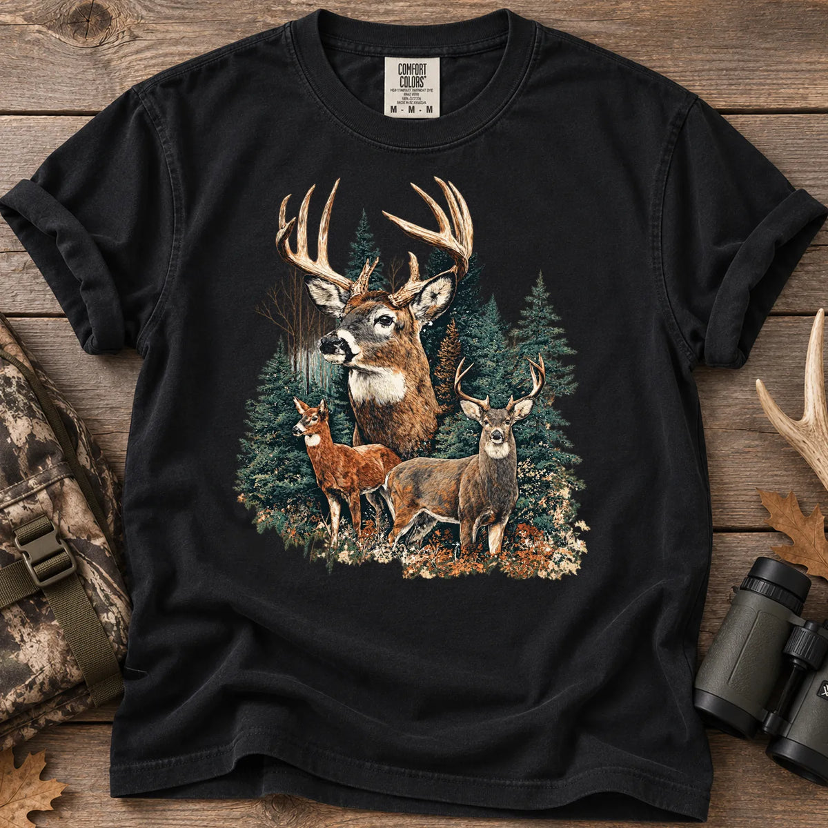 Deer Hunting Season T-Shirt in Black