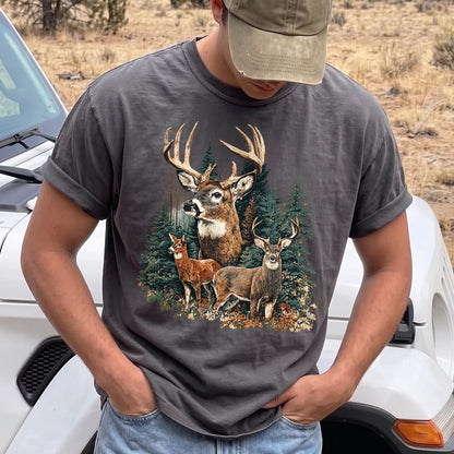 Deer Hunting Season T-Shirt Men model in Pepper
