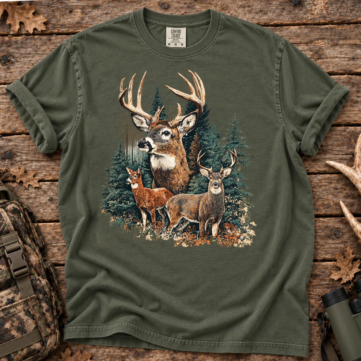 Deer Hunting Season T-Shirt in Moss