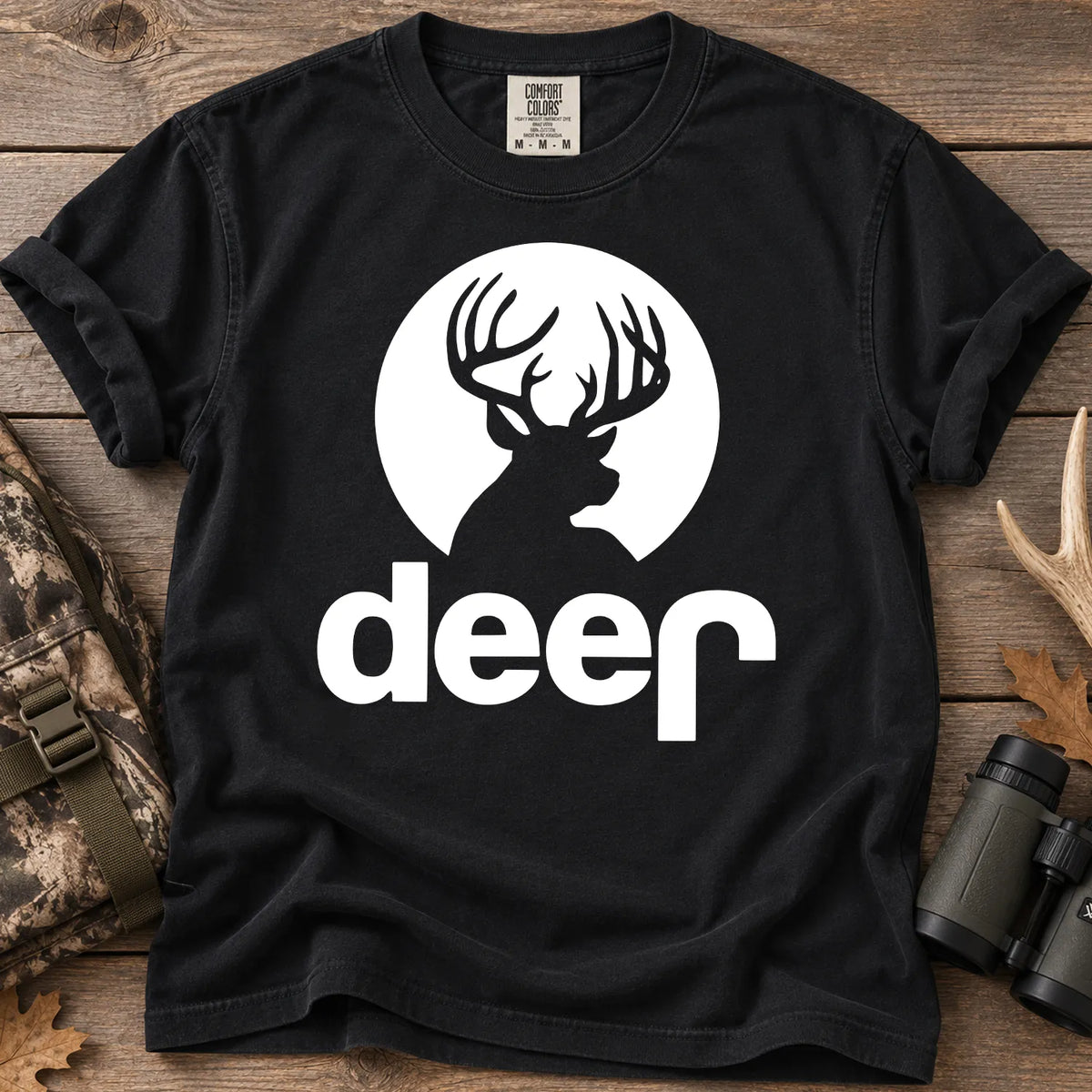 Deer Moon Silhouette T-Shirt in Black