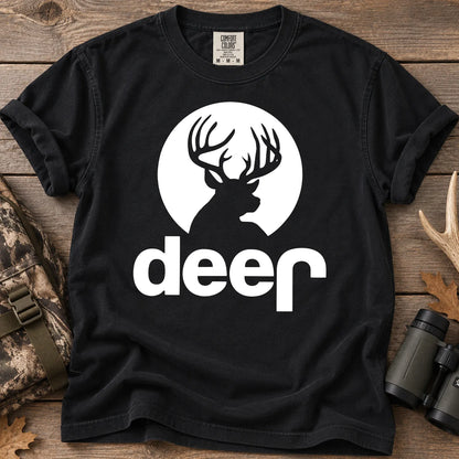 Deer Moon Silhouette T-Shirt in Black