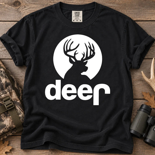 Deer Moon Silhouette T-Shirt in Black