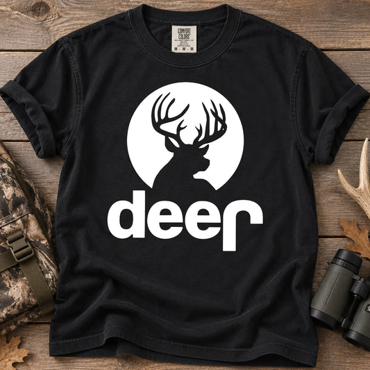 Deer Moon Silhouette T-Shirt in Black