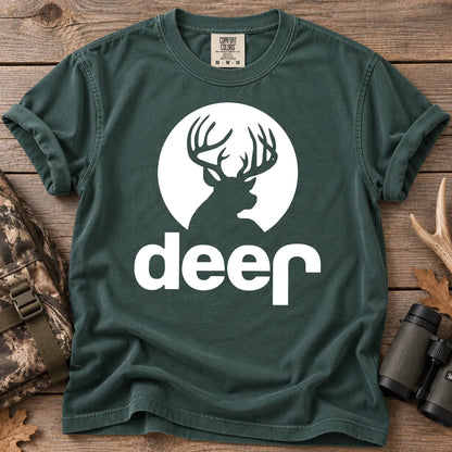 Deer Moon Silhouette T-Shirt in Blue Spruce